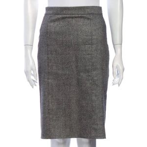 Piazza Sempione pleated Virgin Wool pencil Skirt knee length gray Made in Italy